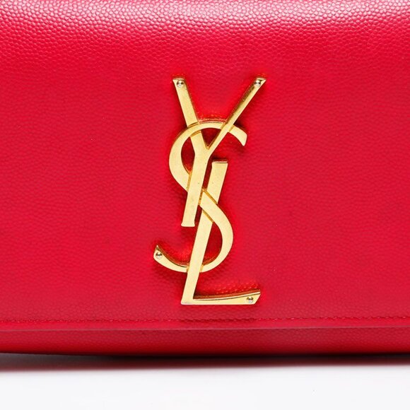 Saint Laurent Yves Shoulder Bag Logo Kate Mini Leather Chain - Picture 8 of 10